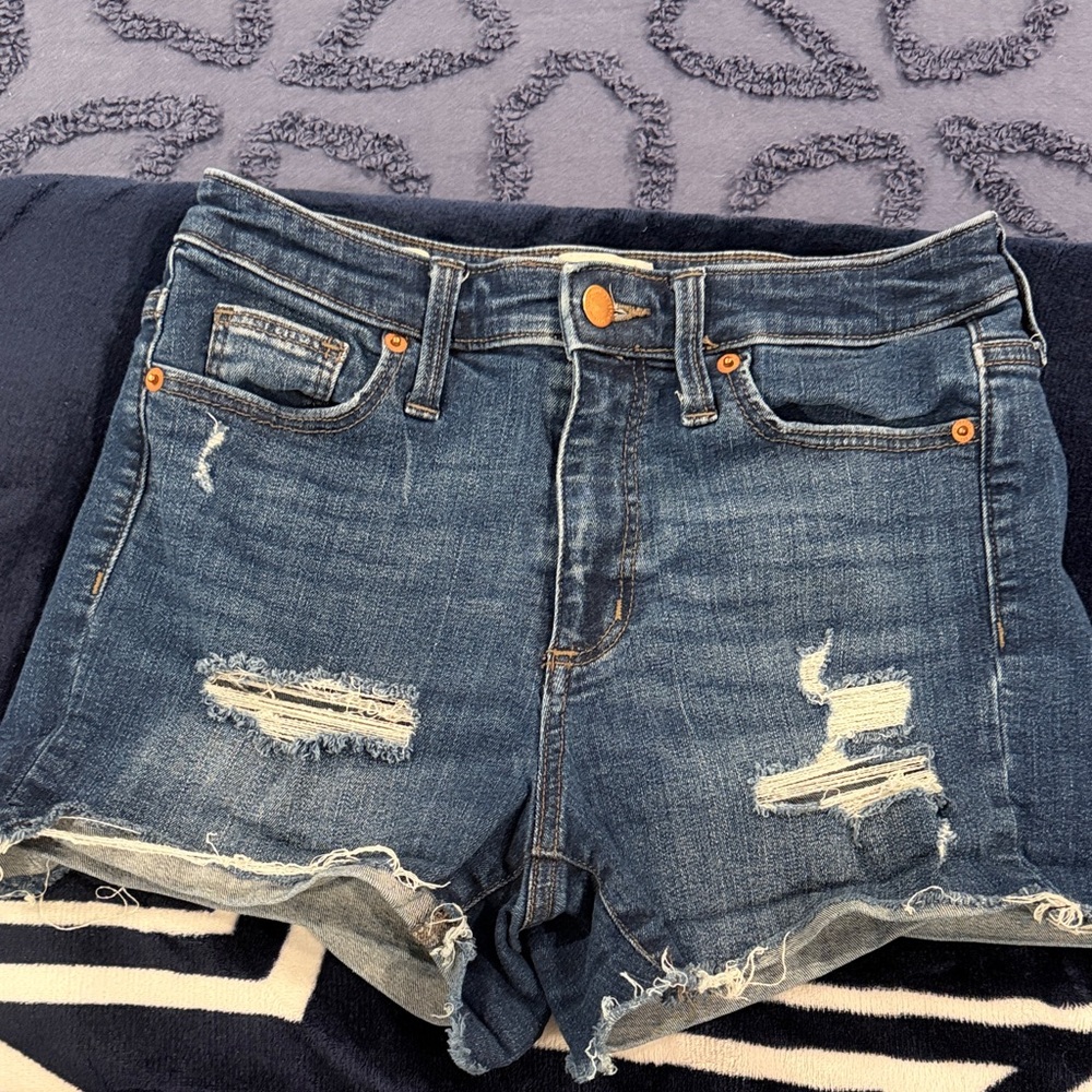 Denim Distressed Women’s Shorts - Blue